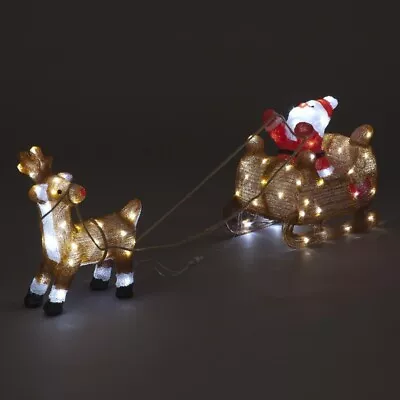 LED Santa On Sleigh With Reindeer Outdoor And Indoor Use • £85