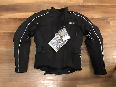 MWT Woman’s FIELDSHEER BLACK MOTORCYCLE JACKET W/ Full Body Armor - CE Certified • $114.95