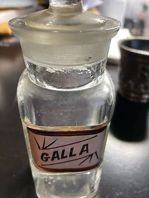 Antique Galla Label Under Glass Bottle • $40