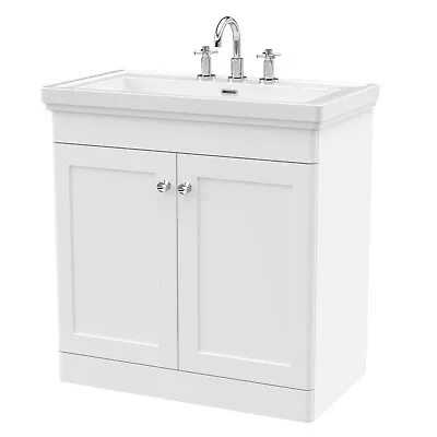 Nuie Classique 800mm Basin Vanity Unit 3 Tap Hole Traditional Bathroom Sink Unit • £359.95