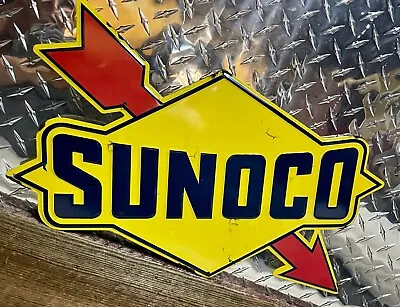 Vintage Sunoco Racing Gas Station Metal Tin Sign Gasoline Pump Large 20  Garage • $39.96
