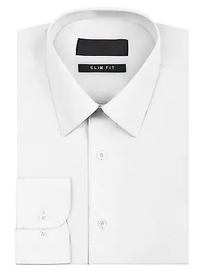 Omega Italy Men's Premium Slim Fit Button Up Long Sleeve Solid Color Dress Shirt • $23.68