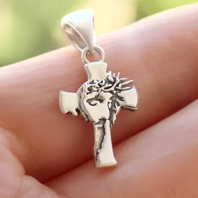 925 Sterling Silver Jesus Christ Cross Pendant Charm Christian Christmas Gift • $10.69