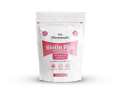 Biotin Plus 360 Vegan Tablets - Copper & Zinc - Hair Growth Skin & Nails UK • £9.99