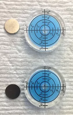 Lot Of 2 Round Circle Blue 1 & 1/4” Spirit Bubble Level With Diy Magnet • $3.45