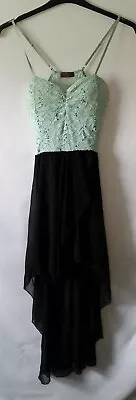 Instyle M/L Dress Mint Green And Black High/Low Dress Prom Party Size 10-12 • £5