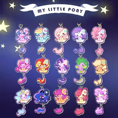 My Little Pony✖️Wagging The Tail～Fluttershy Pinkie Pie Acrylic Keychain Charms • $8.99