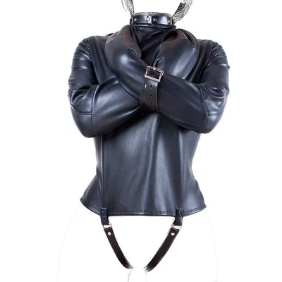 $35.99 • Buy Asylum Straight Jacket Costume L/XL BODY HARNESS Restraint Armbinder US Stock