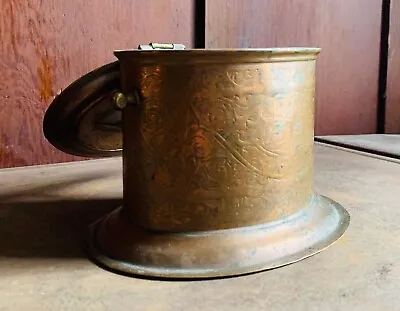 Vintage Moroccan Copper Tea Box Tobacco Box | Arts And Crafts Floral Pattern • $69