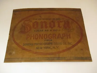Antique Vintage Sonora Phonograph New York Wood Sign Crate Piece • $99.99