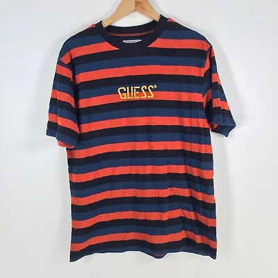 VINTAGE Guess Originals Mens T Shirt Size S Multicolour Striped Short Slv 071304 • $34.95