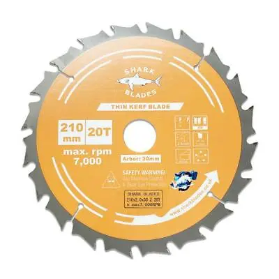 £8.90 • Buy Circular Saw Blade 210 X 20T Thin Kerf For Cordless Saws By Shark Blades