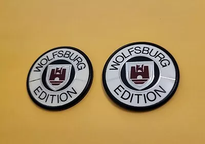 2 OEM Vw Mk2 Jetta Golf Gti Emblem Wolfsburg Edition Badge Original Set Vintage  • $59.95