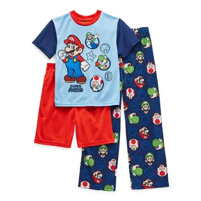 New Super Mario 3-Piece Top & Bottoms Pajama Set 6 8 10 • $23.95