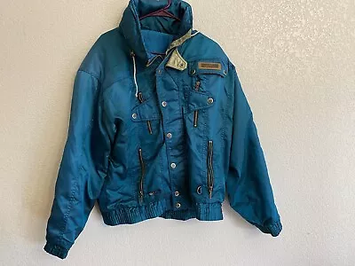 Schneider Vintage 90s Teal Men's Ski Jacket With Hood Size 50 Medium • $49.99