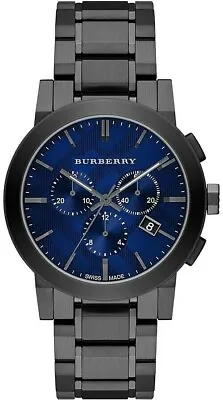 Brand New Burberry BU9365 Gray Ion Plated Stainless Steel Blue Dial Men's Watch • $219.99