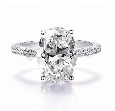 Ladies Size 5-11 Elegant Casual Oval Cut Diamond Crystal Engagement Fashion Ring • £4.99