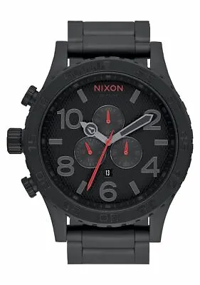  New Authentic Nixon Watch All Black / Stamped Chrono A083-2298 Red A0832298 • $147