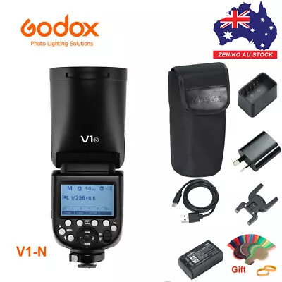 AU Godox V1 TTL Li-Ion Round Head Camera Flash For Nikon • $289.99