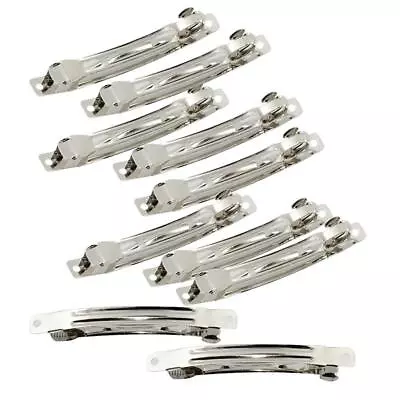 £4.30 • Buy Pack Of 50 Silver French Barrette Clips DIY Craft Supplies For Girls Toddlers