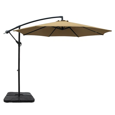 $152.95 • Buy Instahut Umbrella Outdoor Umbrellas Cantilever Sun Stand UV Garden Base Beige 3M