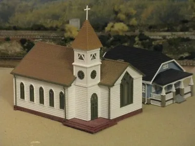 HO Or N Scale Church Building Scenery Kit White & Paintable! • $19.95