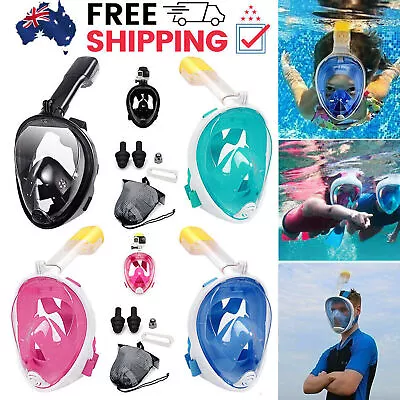 Snorkelling Mask Full Face Anti-fog Swimming Scuba Diving Mask Goggles For GoPro • $20.99