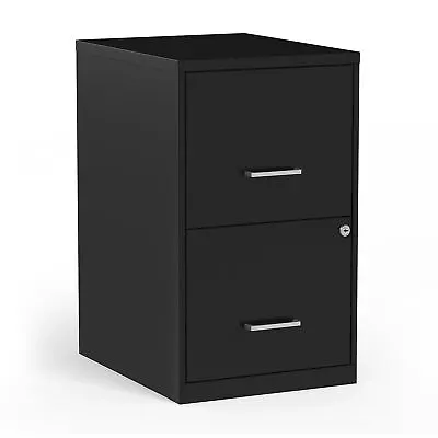 Staples 2-Drawer Vertical File Cabinet Locking Letter Black 18 D (52149) 2806262 • $91.54