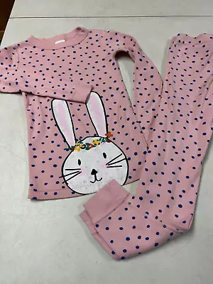 Hanna Andersson Organic Cotton Bunny  Long Johns Pajamas Set   120  6  7 • $18