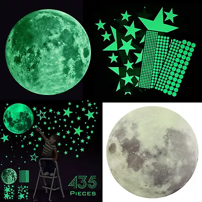 435Pcs Glow In The Dark Luminous Stars & Moon Planet Space Wall Stickers Decal • $9.98