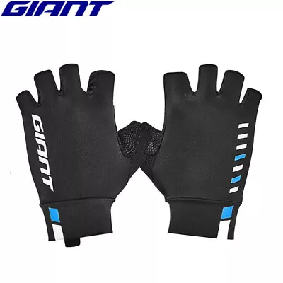 Giant SALE $29.95 (RRP$43) Race Day Fingerless Cycling Gloves - Black/Blue Large • $29.95