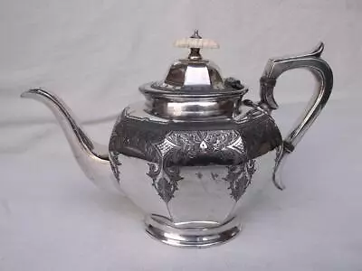 Antique English Britannia Metal Teapot Mid 19th Century . M1729 • £12.99