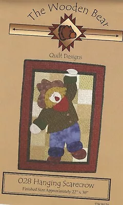 Hanging Scarecrow - Applique Pattern 028 From The Wooden Bear Design 22x30 • $8.99