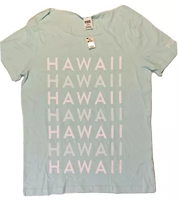 PINK Victoria's Secret Short Sleeve Shirt Size Medium Green Hawaii New • $19.99