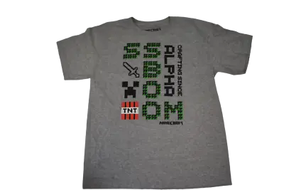 MInecraft Youth Boys Crafting Since Alpha Gray Shirt New S(6-7) • $6.99