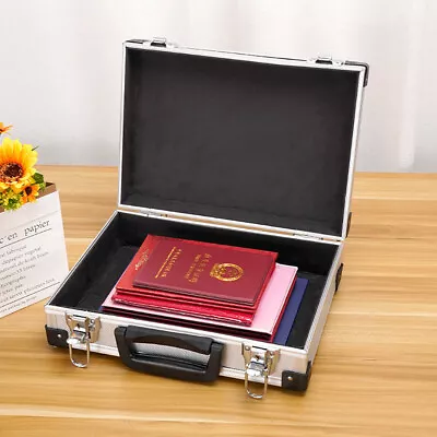 Silver Mens Aluminum Hard Briefcases Travel Flight Case Carrying Toolbox  • $42.83