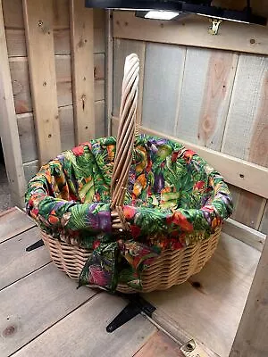 14  Vegetable And Fruit Picking Wicker Basket Lined Harvest Display With Handles • $30