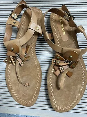 ENZO ANGIOLINI Size 10 M Tan Brown Thong Sandals • $20.99