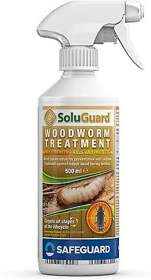 £9.99 • Buy SAFEGUARD Soluguard Woodworm Treatment Ready For Use Killer Spray 500ml