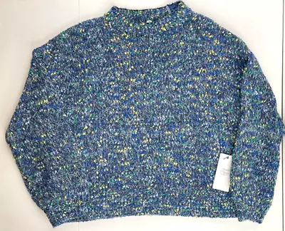 Margaret O’Leary Sweater Molly Pullover Small Blue Speckled Chunky Knit Nightsky • $149