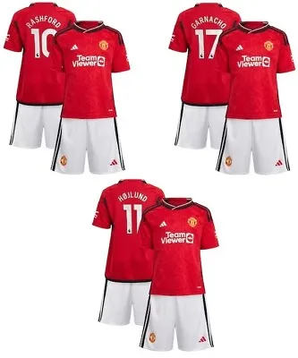 Manchester United Man Utd Kids Home Shirt & Shorts Kit Various Players Ages 7-13 • £39.95