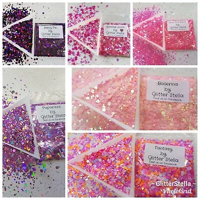 £1.30 • Buy Nail Art Chunky Glitter 5g Bags Pink Purple Craft Festival Dance Resin Wax Melt