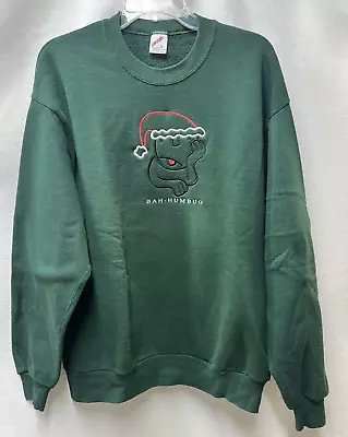 Vintage JERZEES RUSSELL  BAH HUMBUG  Christmas Holiday Adult Large L Sweatshirt • $13.89