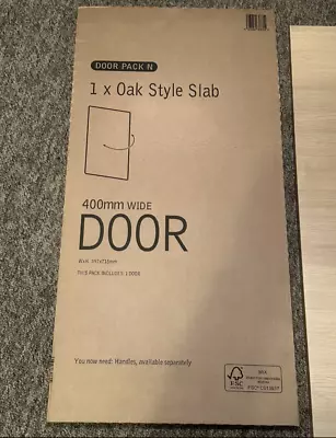 B&Q Kitchen Door Front Door Pack N Oak Style Slab 400mm Wide • £29.99