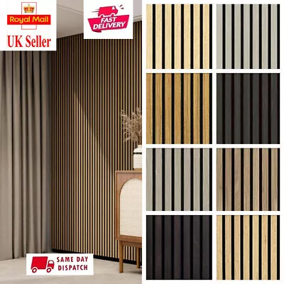 Acoustic Wall Slat Panel Luxury 3D Veneer Modern Wood 2400mm X 600mm • £139.99