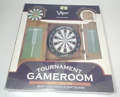 Viper Tournament Dartboard Solid Wood Cabinet Gameroom Shot King Bristle GLD New • $60