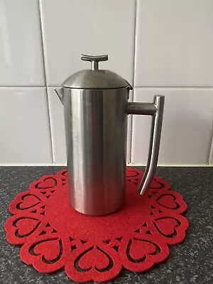 Stainless Steel Metal Teapot Cafe Kitchen Tea Coffee Drink Flip Lid Used • £8