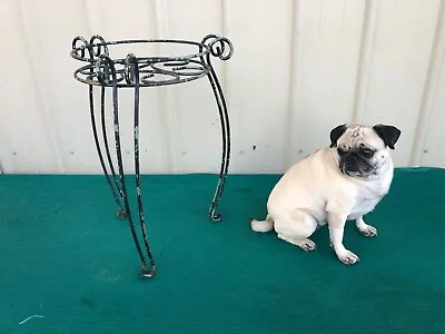 Vintage Wrought Iron Wire Ice Cream Parlor Stool Vanity Chair Plant Stand • $22