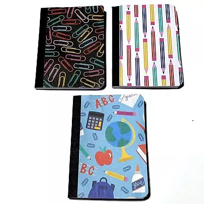 Mini Composition Notebooks Set Of 3 Lined Pages School Theme Teacher's And Staff • $14.88