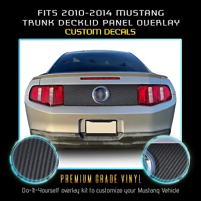 For 2010-2014 Mustang Trunk Rear Deck Overlay Accent Vinyl Decal 3D Carbon Fiber • $16.95